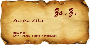 Zsinka Zita névjegykártya
