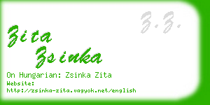 zita zsinka business card